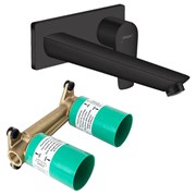 Set HG Talis E смеситель для раковины из стены излив 225 мм (71734670+13622180), матовый черный 71734670S