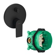 Set HG Rebris E смеситель для ванны (72468670+01800180), матовый черный 72468670S