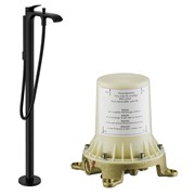 Set HG Vivenis смеситель для ванны напольный (75445670+10452180), матовый черный 75445670S