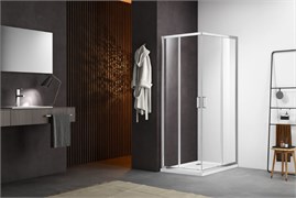 Душевой уголок квадратный, двери раздвижные 900x900x2000 профиль хром, стекло прозрачное AQ ARI KV 09020CH