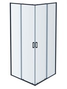 Душевой уголок квадратный, двери раздвижные 900x900x2000 профиль оружейная сталь, стекло прозрачное AQ ARI KV 09020GM