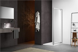 Душевая дверь, распашная 800x2000 профиль хром, стекло прозрачное AQ ARI PI 08020CH