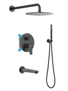 БЕТТА Set 4 в 1 душевой комплект 3 режима, матовый черный AQ1173MB