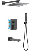 ЛИБРА Set 4 в 1 душевой комплект 3 режима, матовый черный AQ1673MB