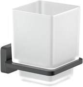 ЛИБРА стакан с держателем, матовый черный AQ4304MB