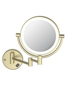 зеркало косметическое настенное с подсветкой 5х, шлиф. золото AQ4912BG