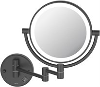 зеркало косметическое настенное с подсветкой 5х, матовый черный AQ4912MB