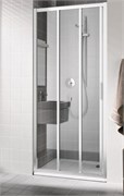 CADA XS CK G3L 12020 VPK 3-створ. раздвижная дверь 1170-1210/2000 с фикс.панелью слева, профиль серебро/глянец+стекло ESG прозрачное с покр. CADAclean CKG3L12020VPK