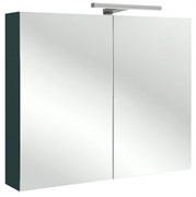 RYTHMIK  Зеркальный шкаф 80 см.Ш80*Г14,3*В65 см.2 дверцы с двойным зерк, 2 стекл полочки на отделение, магнит, флуоресцентная подсветка. EB796RU-E10