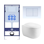 Set AQUATEK АЛЬТАИР (рама AQUATEK Standard INS-0000012 с звукоиз.прокладкой+крепеж KKI-0000002+кнопкаKDI-0000009+унитаз АЛЬТАИР AQ1980-00 с крышкой SET AQUATEK АЛЬТАИР cm-009 4в1
