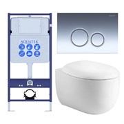 SET AQUATEK АЛЬТАИР-018 4в1 (рама AQUATEK Standard INS-0000012+крепеж KKI-0000002+клавиша KDI-0000018+унитаз АЛЬТАИР AQ1980-00 с тонким сиденьем soft- SET AQUATEK АЛЬТАИР cm-018 4в1