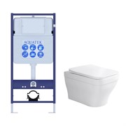 (рама AQUATEK Standard INS-0000012(без клавиши и крепежа)+унитаз АМАДЕО AQ1163-00 с тонким сиденьем soft-close SET AQUATEK АМАДЕО