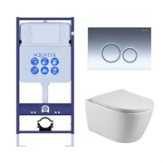 (рама AQUATEK Standard INS-0000012 с клавишей KDI-0000018 и крепежом KKI-0000002+унитаз БЕТТА AQ1253W-00 с тонким сиденьем soft SET AQUATEK БЕТТА KDI18