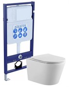 (рама AQUATEK Standard INS-0000012(без клавиши и крепежа)+унитаз ВЕГА AQ1905-00 с тонким сиденьем soft-close SET AQUATEK ВЕГА