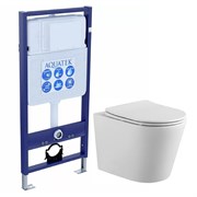 (рама AQUATEK Standard INS-0000012(без клавиши и крепежа)+унитаз компакт ВЕГА AQ1904-00 с тонким сиденьем soft-close SET AQUATEK ВЕГА cmp