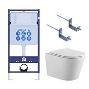 (рама AQUATEK Standard INS-0000012+звукоизоляционная прокладка+крепеж KKI-0000002+унитаз ВЕГА AQ1905-00+тонкое сиденье с механиз Set AQUATEK ВЕГА-KKI2
