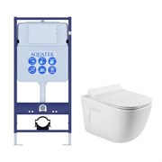 (рама AQUATEK Standard INS-0000012(без клавиши и крепежа)+унитаз ДИВА AQ2012-00 с тонким сиденьем soft-close SET AQUATEK ДИВА