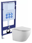 (рама AQUATEK Standard INS-0000012(без клавиши и крепежа)+унитаз ЕВРОПА AQ1901-00 с тонким сиденьем soft-close SET AQUATEK ЕВРОПА