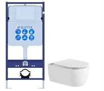 Set AQUATEK ЕВРОПА (рама AQUATEK Standard INS-0000012+звукоизоляционная прокладка+унитаз ЕВРОПА AQ1106L-00+тонкое сиденье с механиз Set AQUATEK ЕВРОПА New