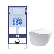 (рама AQUATEK Standard INS-0000012(без клавиши и крепежа)+унитаз ЕВРОПА AQ1900T-00 с тонким сиденьем soft-close SET AQUATEK ЕВРОПА cm T
