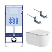 (рама AQUATEK Standard INS-0000012+звукоизоляционная прокладка+крепеж KKI-0000002+унитаз ЕВРОПА AQ1106L-00+тонкое сиденье Set AQUATEK ЕВРОПА New-KKI2