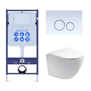 (рама AQUATEK Standard INS-0000012 с клавишей KDI-0000015 и крепежом KKI-0000002+унитаз AQ1900T-00 с тонким сиденьем sc) SET AQUATEK ЕВРОПА T KDI15