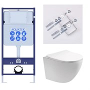 (рама AQUATEK Standard INS-0000012(без клавиши)+крепеж KKI-0000002+унитаз ЕВРОПА AQ1900T-00 с тонким сиденьем soft-close SET AQUATEK ЕВРОПА T-KKI2