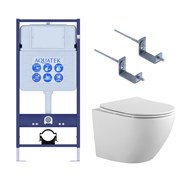 (рама AQUATEK Standard INS-0000012+звукоизоляционная прокладка+крепеж KKI-0000002+унитаз ЕВРОПА AQ1901-00+тонкое сиденье с ме Set AQUATEK ЕВРОПА-KKI2