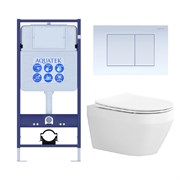 Set AQUATEK ЛЕЯ (рама AQUATEK Standard INS-0000012 с звукоиз.прокладкой+крепеж KKI-0000002+кнопкаKDI-0000009+унитаз ЛЕЯ AQ1199-00 с крышкой-сиденьем SET AQUATEK ЛЕЯ-009 4в1