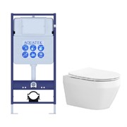 (рама AQUATEK Standard INS-0000012(без клавиши и крепежа)+унитаз ЛЕЯ AQ1199-00 с тонким сиденьем soft-close SET AQUATEK ЛЕЯ