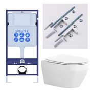 (рама AQUATEK Standard INS-0000012 (без клавиши)KKI-0000001 крепёж+унитаз ЛЕЯ AQ1199T-00 с тонким сиденьем soft-close SET AQUATEK ЛЕЯ Т