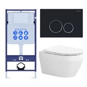 SET AQUATEK ЛЕЯ-020 4в1 (рама AQUATEK Standard INS-0000012+крепеж KKI-0000002+клавиша KDI-0000020+унитаз ЛЕЯ AQ1199-00 с тонким сиденьем soft-close) SET AQUATEK ЛЕЯ cm-020 4в1