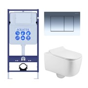 (рама AQUATEK Standard INS-0000012+ крепеж KKI-0000002+клавиша KDI-0000010+унитаз ЛУГАНО AQ2002-00 с тонким сиденьем soft-close SET AQUATEK ЛУГАНО 4в1