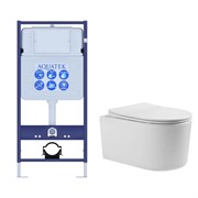 (рама AQUATEK Standard INS-0000012(без клавиши и крепежа)+унитаз МИЯ AQ2004-00 с тонким сиденьем soft-close SET AQUATEK МИЯ