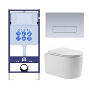 SET AQUATEK МИЯ 3в1 (рама AQUATEK Standard INS-0000012+клавиша KDI-0000014+унитаз МИЯ AQ2004-00 с тонким сиденьем soft-close SET AQUATEK МИЯ-014 3в1