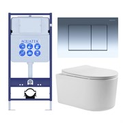 SET AQUATEK МИЯ 4в1 (рама AQUATEK Standard INS-0000012+ кркпеж KKI-0000002+клавиша KDI-0000010+унитаз МИЯ AQ2004-00 с тонким сиденьем soft-close SET AQUATEK МИЯ-010 4в1