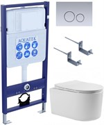 SET AQUATEK МИЯ 4в1 (рама AQUATEK Standard INS-0000012+ кркпеж KKI-0000002+клавиша KDI-0000019+унитаз МИЯ AQ2004-00 с тонким сиденьем soft-close SET AQUATEK МИЯ-019 4в1
