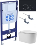 SET AQUATEK МИЯ 4в1 (рама AQUATEK Standard INS-0000012+ кркпеж KKI-0000002+клавиша KDI-0000020+унитаз МИЯ AQ2004-00 с тонким сиденьем soft-close SET AQUATEK МИЯ-020 4в1