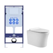 (рама AQUATEK Standard INS-0000012(без клавиши и крепежа)+унитаз НИКА AQ2009-00 с тонким сиденьем soft-close SET AQUATEK НИКА