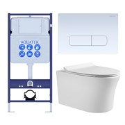 (рама AQUATEK Standard INS-0000012+крепеж KKI-0000002+клавиша KDI-0000013+унитаз НИКА AQ2009-00 с тонким сиденьем soft-close) SET AQUATEK НИКА-013 4в1