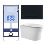 (рама AQUATEK Standard INS-0000012+крепеж KKI-0000002+клавиша KDI-0000017+унитаз НИКА AQ2009-00 с тонким сиденьем soft-close) SET AQUATEK НИКА-017 4в1