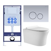 (рама AQUATEK Standard INS-0000012+крепеж KKI-0000002+клавиша KDI-0000019+унитаз НИКА AQ2009-00 с тонким сиденьем soft-close) SET AQUATEK НИКА-019 4в1