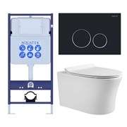 (рама AQUATEK Standard INS-0000012+крепеж KKI-0000002+клавиша KDI-0000020+унитаз НИКА AQ2009-00 с тонким сиденьем soft-close) SET AQUATEK НИКА-020 4в1