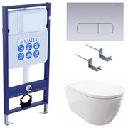 SET AQUATEK ПОЛАРИС (рама AQUATEK Standard INS-0000012+унитаз ПОЛАРИС AQ0700-00 с тонким сиденьем soft-close+ крепеж KKI-0000002 +панель KDI-0000014) SET AQUATEK ПОЛАРИС-014 4в1