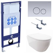 SET AQUATEK ПОЛАРИС (рама AQUATEK Standard INS-0000012+унитаз ПОЛАРИС AQ0700-00 с тонким сиденьем soft-close+ крепеж KKI-0000002 +панель KDI-0000019) SET AQUATEK ПОЛАРИС-019 4в1