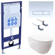 SET AQUATEK ПОЛАРИС (рама AQUATEK Standard INS-0000012+унитаз ПОЛАРИС AQ0700-00 с тонким сиденьем soft-close+ крепеж KKI-0000002 +панель KDI-0000021) SET AQUATEK ПОЛАРИС-021 4в1