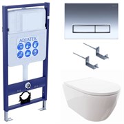 SET AQUATEK ПОЛАРИС (рама AQUATEK Standard INS-0000012+унитаз ПОЛАРИС AQ0700-00 с тонким сиденьем soft-close+ крепеж KKI-0000002 +панель KDI-0000023) SET AQUATEK ПОЛАРИС-023 4в1