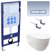 SET AQUATEK ПОЛАРИС (рама AQUATEK Standard INS-0000012+унитаз ПОЛАРИС AQ0700-00 с тонким сиденьем soft-close+ крепеж KKI-0000002 +панель KDI-0000024) SET AQUATEK ПОЛАРИС-024 4в1