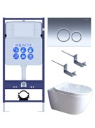 SET AQUATEK ПОЛАРИС (рама AQUATEK Standard INS-0000012+унитаз ПОЛАРИС AQ0700-01 с тонким сиденьем soft-close+ крепеж KKI-0000002 +панель KDI-0000018) SET AQUATEK ПОЛАРИС 01-018 4в1