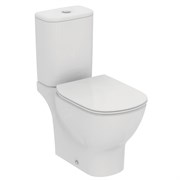 Промо-комплект 3 в 1 TESI AquaBlade® Напольный пристенный унитаз с бачком , горизонтальный (универсальный) выпуск, глубокий смыв, тонкое крышк V0006D